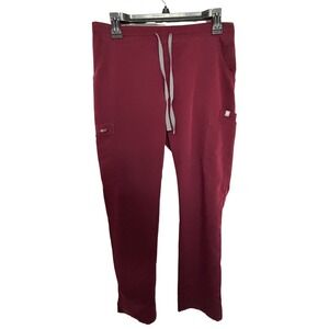 FIGS Technical Collection Burgundy Cargo Scrub Pants Small Petite SP Maroon